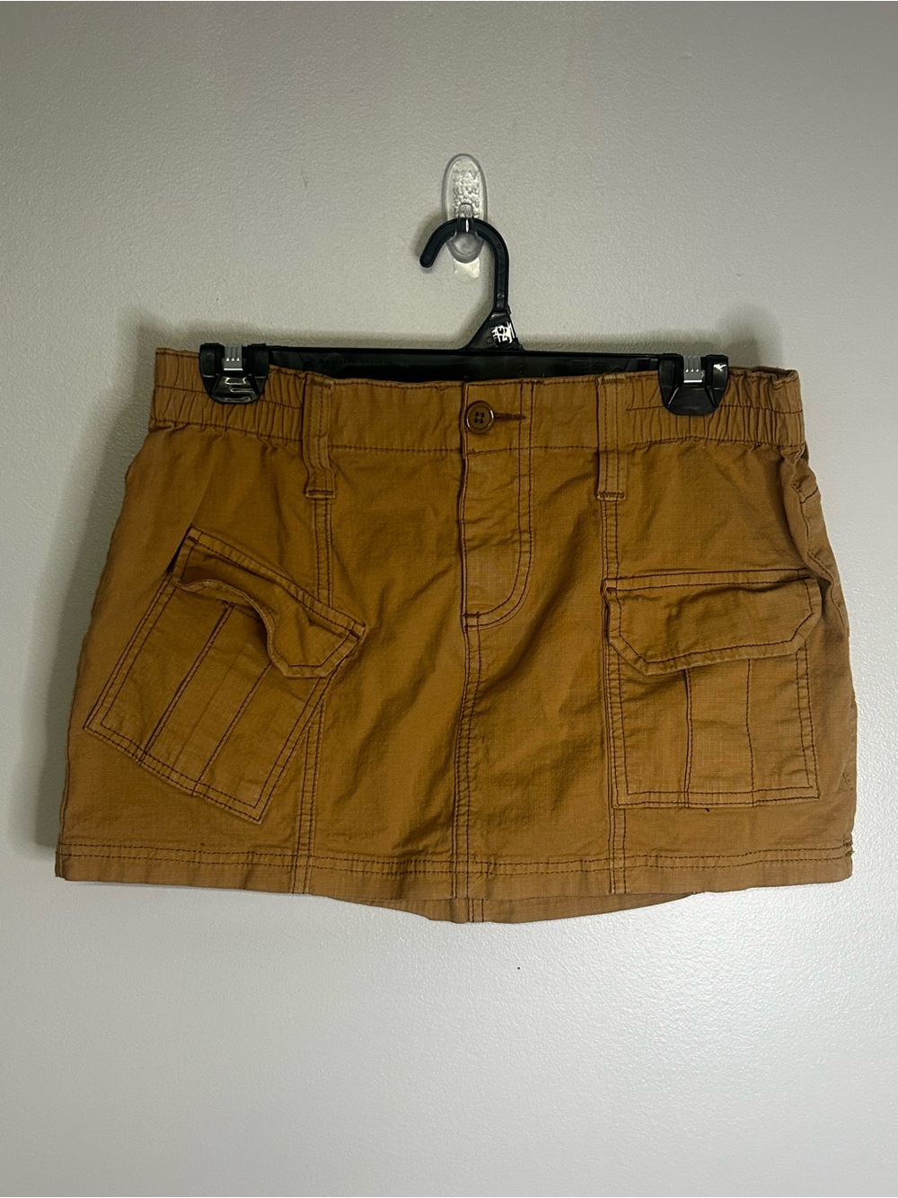 BDG Mustard Brown Mini Utility Skirt